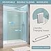 GETPRO Semi-Frameless Shower Door Double Sliding 56-60 in. W x 72 in. H Bypasss Bathroom Glass Shower Sliding Doors,1/4 inch Clear Tempered Glass Door for Walk-in Shower Brushed Nickel