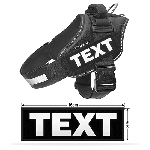 Leuchtender Shop Klettsticker - Personalisiertes Hundegeschirr - Klett Patch Selbst Gestalten - Aufnäher - Leuchtend - Schwarz - 16x5cm