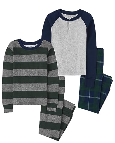 The Children's Place Boys' 100% Cotton Long Sleeve Top and Pants,2 Piece Pajama Set