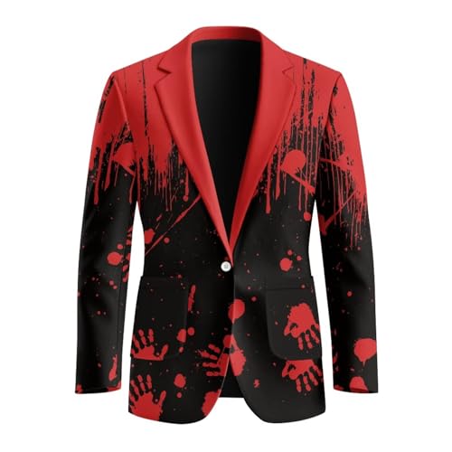 Men's Christmas Blazers One-Button Notched Lapel Casual Suit Jacket with Pockets for Holiday Themed Party S-5XL4