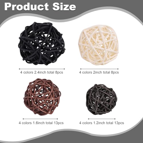 Futureplusx HF0254 42Pcs Small Wicker Rattan Balls, Decorative Balls Orbs Vase Fillers Bowl Fillers thumb #1