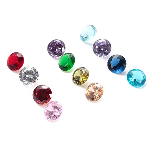 EVERLEAD 12Pcs 5mm Crystal Birthstones Charms for Floating Charm Living Memory Lockets with Storage Box (Birthstones 12)