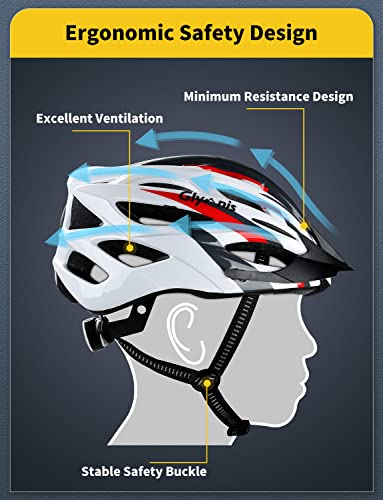 Glymnis Casco Bici Casco da Bicicletta con Luce