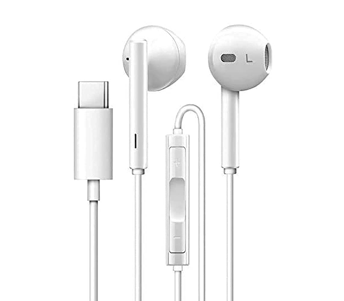 Type C Audio Jack Smart Wired Earphone Compatible with One Plus Nord 2 / One Plus Nord CE (5G), HD bass and HiFi Stereo Sports Design Type C Earphones