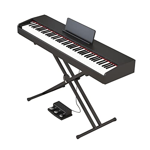 Piano numérique 88 touches avec support Triple pédale Touches pondérées Clavier électronique portable Support de piano Bluetooth MIDI for débutants Adultes Enfants (Color : Black) - Les Beatles, Paul McCartney, John Lennon, RIngo Starr, George Harrison Piano numérique 88 touches avec support Triple pédale Touches pondérées Clavier électronique portable Support de piano Bluetooth MIDI for débutants Adultes Enfants (Color : Black)