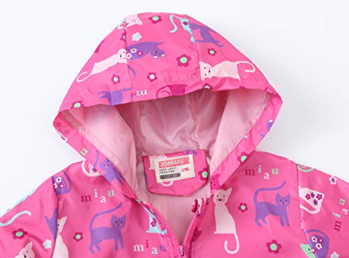 Image of TUIJI Toddler Boys Girls Cartoon Print Zip Jacket Hooded Trench Lightweight Kids Coats Windbreaker Casual Outerwear