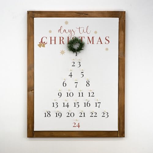 livre Calendrier de l'Avent Marqué Days TIL Christmas Décoration murale de Noël pour salon, cuisine, chambre à coucher