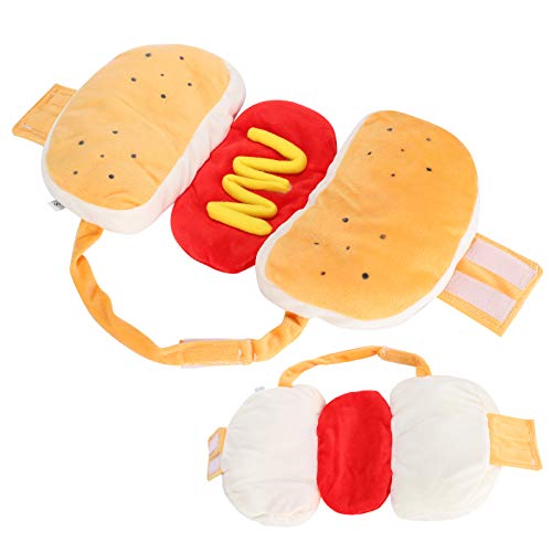 Haustier Hot Dog Kostüm Hamburger Design Hund Kleidung Outfit Weihnachtsfeier Dress Up Hund Hot Dog Cosplay Anzug für Welpen Kätzchen (L)