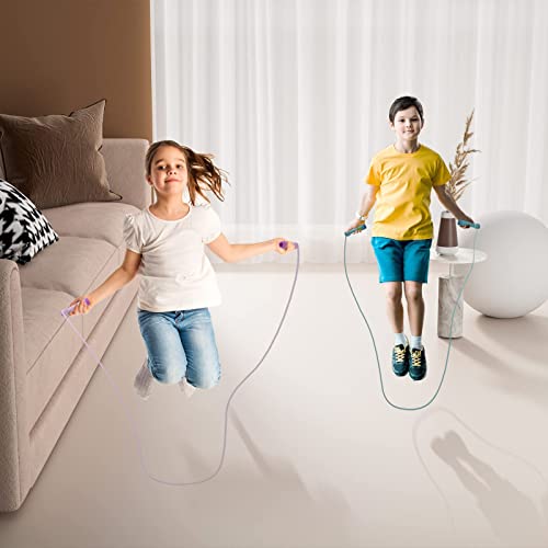 JunD Verstellbare Springseil Kinder, 2,5M Länge Kinder Springseil mit Holzgriff Geeignet für Jungen und Mädchen ab 5 Jahren, Fitness, Training, Spiel, Knochenentwicklung (Dinosaurier)