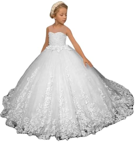 Lace Flower Girl Dress for Wedding Princess Pageant Dresses First Communion Girls Puffy Tulle Ball Gown Party Formal Dress4