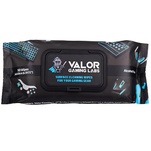Cleaning Wipes for Gaming Gear, Safe for Keyboards, Mice, Control...