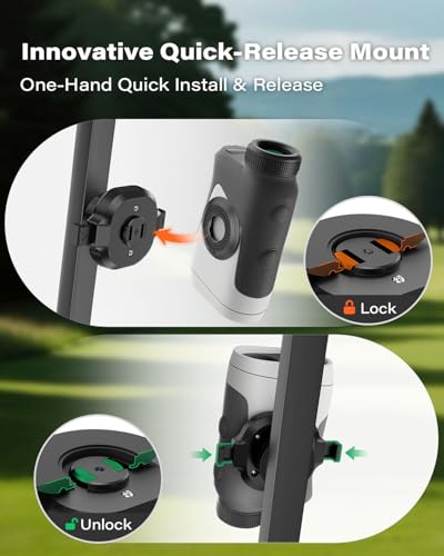 A2C Magnetic Range Finder Holder One-Lock Golf Rangefinder Mount with 3M Adhesive Adapter, 1s Lock & Release, Golf Course Accessories - Thumbnail 2