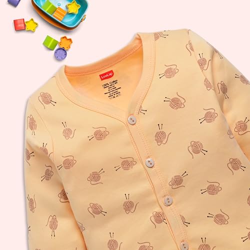 Image of LuvLap Baby Boys & Girls Full Sleeve100% Cotton Jhabla & Pyjama Sets Pack of 2