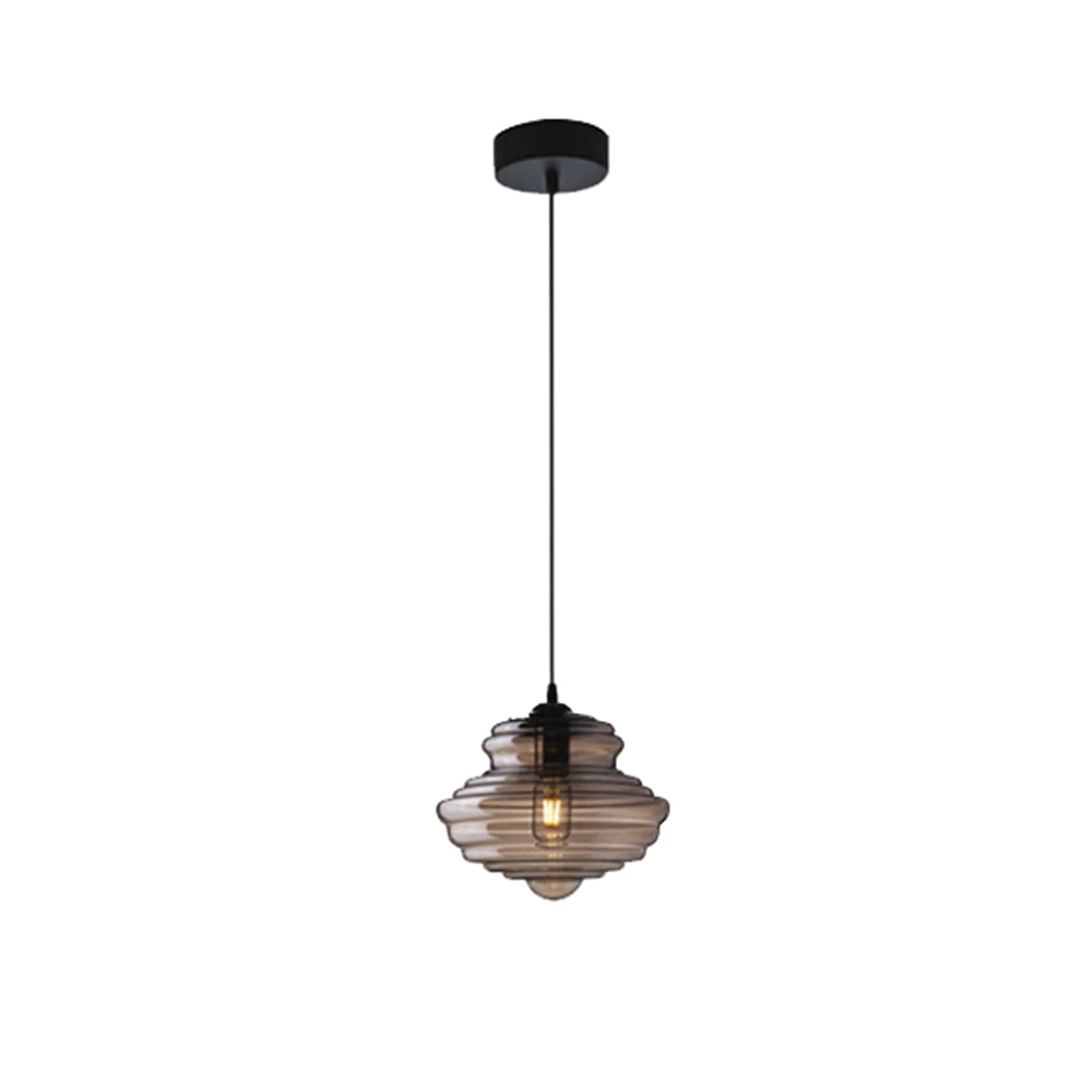 Industrial Smoke Gray/Cognac Glass Pendant Light Modern Restaurant Bedside Creative Hanging Lamp Staircase Bedroom Bar Shop Gyro Chandelier Lamps The New