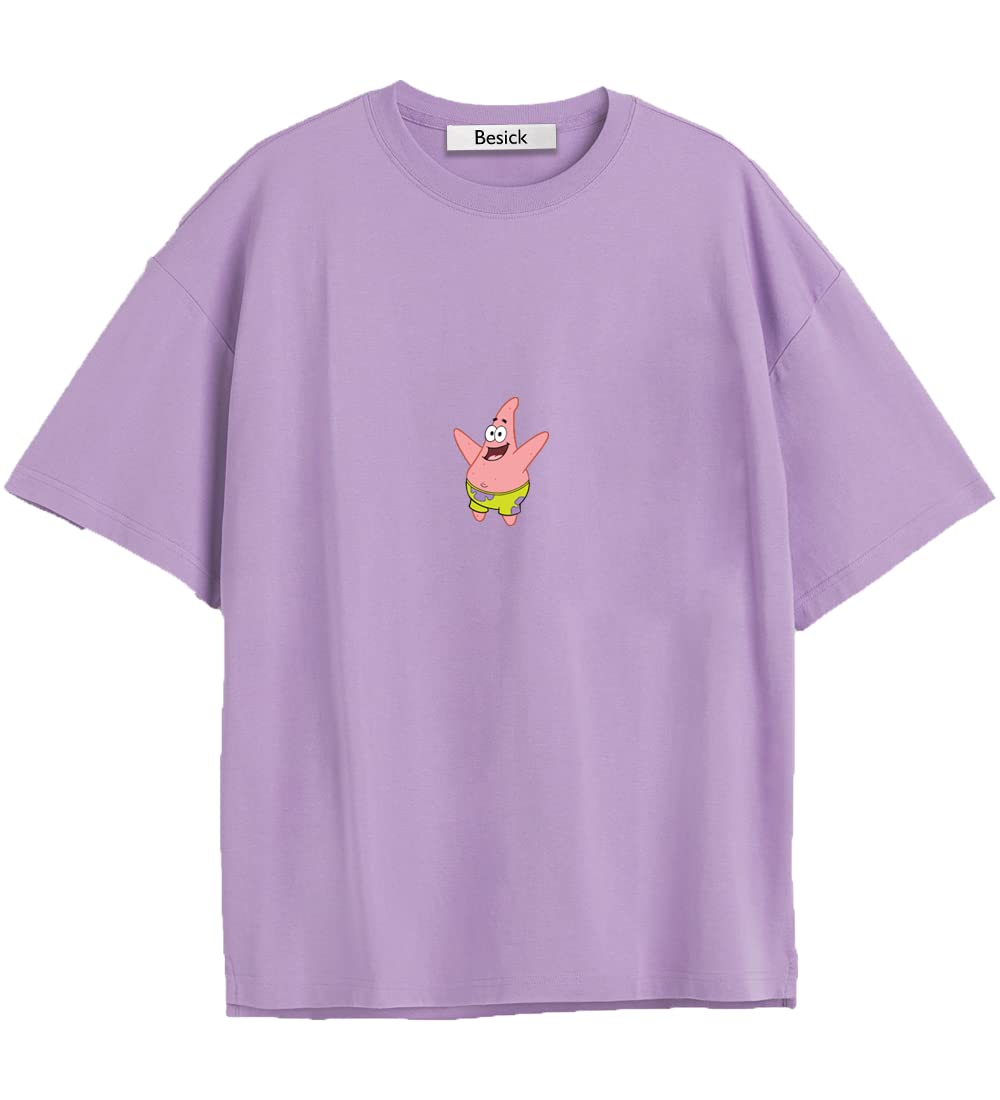 BesickPink Cartoon Oversized Baggy fit Drop Shoulder Tshirt for Men & Women