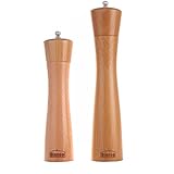 2pcs Dianoo Molinillo De Pimienta De Madera Molino De Sal Y Pimienta Conjunto De Madera Agitadores Ajustables Con Núcleo De Cerámica 8 Pulgadas Y 10 Pulgadas
