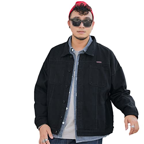 Veste en jean homme noir L coupe décontractée grande taille