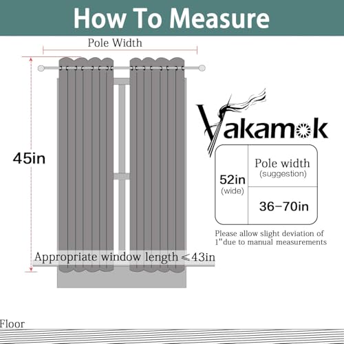 Yakamok Room Darkening Blackout Curtains for Bedroom, Light Blocking Thermal Insulated Grommet Top Drapes for Living Room,Beige,52x45Inch, 2 Panels