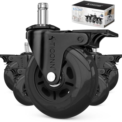 TICONN 3 inch black caster wheels