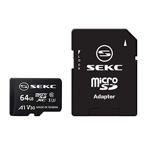 SEKC - Tarjeta de Memoria microSDXC de 64 GB con SD Adaptador A1, V30, UHS-I U3, 4K, Class 10, Micro SD