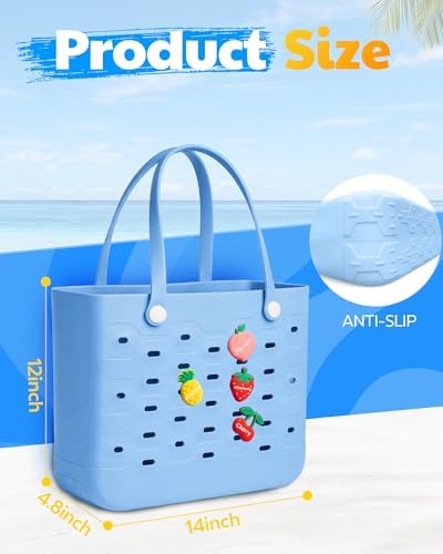 Beach Tote Bag for Women - Chic & Durable EVA Rubber Beach Bag Waterproof, Sandproof Cave Bags, Large Capacity Pool Bag with Handles - Perfect for Beach, Pool, Gym, Travel & Everyday Essentials - 2