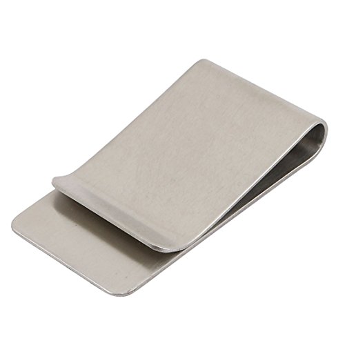 uxcell Stainless Steel Cash Money Clip Credit Card Holder Brushed Silver Tone3