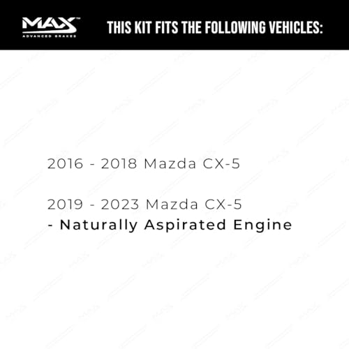Image of MAX Advanced Brakes - Brake Kit For 2016-2023 Mazda CX-5 (Naturally Aspirated Engine)| Carbon Ceramic Brake and Rotor Kit Front and Rear| Daily Performance Geomet Coated Cross-Drilled Brake Rotors