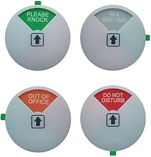 Privacy Office Door Sign, Please Knock Sign, in a Meeting Sign, Do Not Disturb Sign, Out of Office Sign, Conference Sign, with Magnetic & Strong Adhesive Tape, 100 x 100 x 8mm Acrylic White 1 Pack