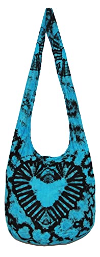 Image of TIE DYE Bohemian Hipster Hobo Boho Hippie Crossbody Bag Purse Black Tone 39 inch