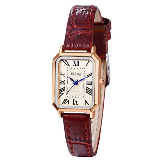 Avaner Reloj para Mujer, Reloj Cuadrado Vintage, Reloj de Cuarzo con Correa de Piel, Esfera Cuadrada con Números Romanos,Marrón