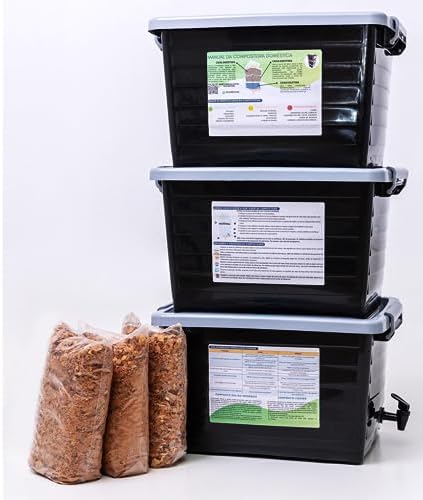 Composteira doméstica 90L kit econômico - Reduza seu lixo orgânic...
