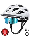 InnerKing Adult Bike Helmet Cycling Sunglasses Set Rear Light for Men Women