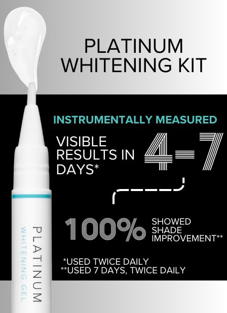 Image of intelliWHITE Platinum Teeth Whitening Pen Kit with Mouth Guard, 14% Hydrogen Peroxide Whitening Treatment, Removes Stains, Safe for Veneers Crowns & Caps, Dentist Formulated, Made in USA