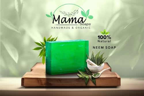 Image of Luxury Soap - Handmade Organic Ayurvedic Bath Bar with Pure Essential Oils for Glowing Skin | Sulfate-Free | For Men & Women (Pack of 3) (3, Neem)