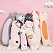 Lempefe 50 cm de peluche largo gato para niña cojín de peluche juguetes abrazo suave cojín cojín juguete regalo para niña Imagen de Lempefe 50 cm de peluche largo gato para niña cojín de peluche juguetes abrazo suave cojín cojín juguete regalo para niña