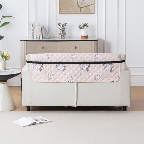 Image of House of Quirk 'Mughal Series' Anti-Slip Sofa Cover Mat with Pocket | Polyester Couch Protector for Pets, Kids & Spills (Kamdhenu, 180x60cm, One Seater)