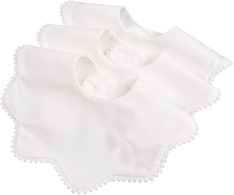 Baby Bandana Bibs White Cotton Drool Bibs for Drooling and Teething Absorbent for Boy Girl
