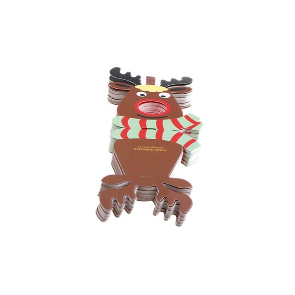 ABOOFAN Christmas Reindeer Decoration 25pcs Christmas Lollipop lollipop candy paper cards christmas lollipop holder lollipop decoration card Elk Sugar- Loaf Candy Christmas Decorations