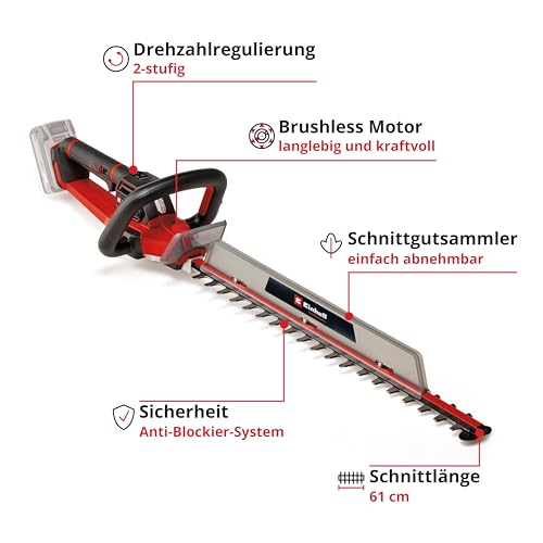 Einhell Professional Akku-Heckenschere GP-CH 18/61 Li BL-Solo Power X-Change (18 V, Brushless, Schnittlänge 61 cm, Anti-Blockier-System, inkl. Köcher, ohne Akku) 3