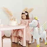 Risipu Pack of 2 3D Unicorn Balloons, Aluminum Foil Balloon Set, Walking Unicorn Decorations, Children's Birthday Decorations (2PCS - Matte Pink Unicorn) - Image 4