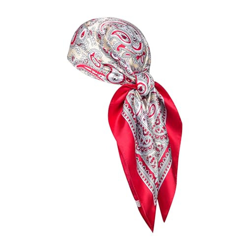 Image of 35 inch Men's Silk Cowboy Scarf - Oversized Western Bandana Neckwear, Large Square Scarf with Gift Packaging