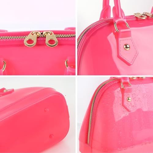 Image of Jelly Crossbody Purse Shoulder Bag, Candy Color Tote Satchel Top-Handle Handbags for Women
