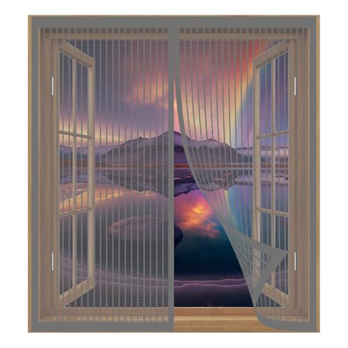 Moustiquaire magnétique grise 113x107 cm pour porte-fenêtre