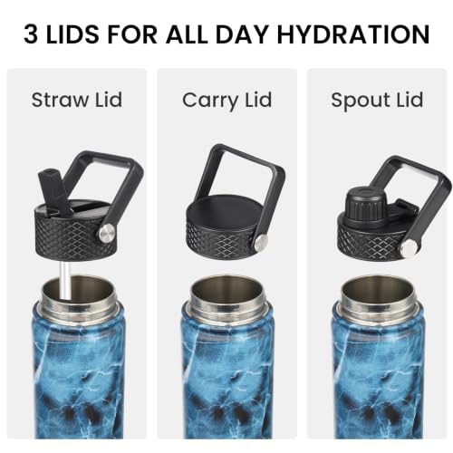 Image of Konokyo 32 oz Insulated Stainless Steel Water Bottle with Straw Lid