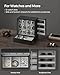 SONGMICS 12-Slot Watch Box, Watch Display Case with Window, Solid Wood Veneer, Velvet Lining, Vertical Storage, Space Saving, Gift Idea, Ebony Black UJOW014B01