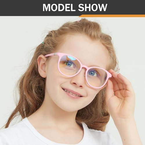 Image of Kids Blue Light Blocking Glasses Boys Girls 360 Hinges Spin Silicone Frame CR39 Lens Computer Gaming Eyewear