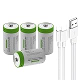 USB CR123A Lithium Ionen Akku, 3.7V 700mAh wiederaufladbarer CR123A Akku, 1.5H Schnellladung, 1200 Zyklen mit Typ C Anschlusskabel, konstanter Ausgang, 4 Stück