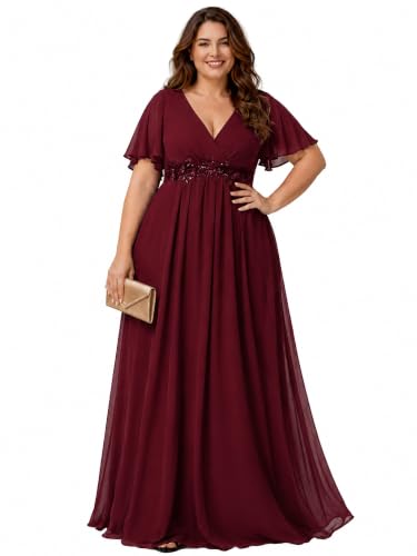 Image of Ever-Pretty Plus Women's Chiffon Plus Size Formal Mother of Bride Dresses