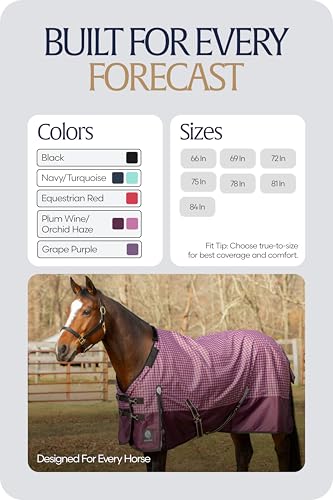 Image of Equinavia Norse Horse Blanket Waterproof, Dry, Lightweight Turnout Blanket | Breathable Turnout Horse Sheets for Real Horses for Wet Mild Weather Use, Durable, No Fill Rain Protection, Outdoor Coverage