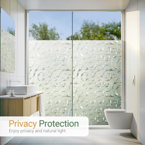 Rabbitgoo A058-44.5 Window Privacy Film, Frosted Glass Window Film Decorative thumb #1